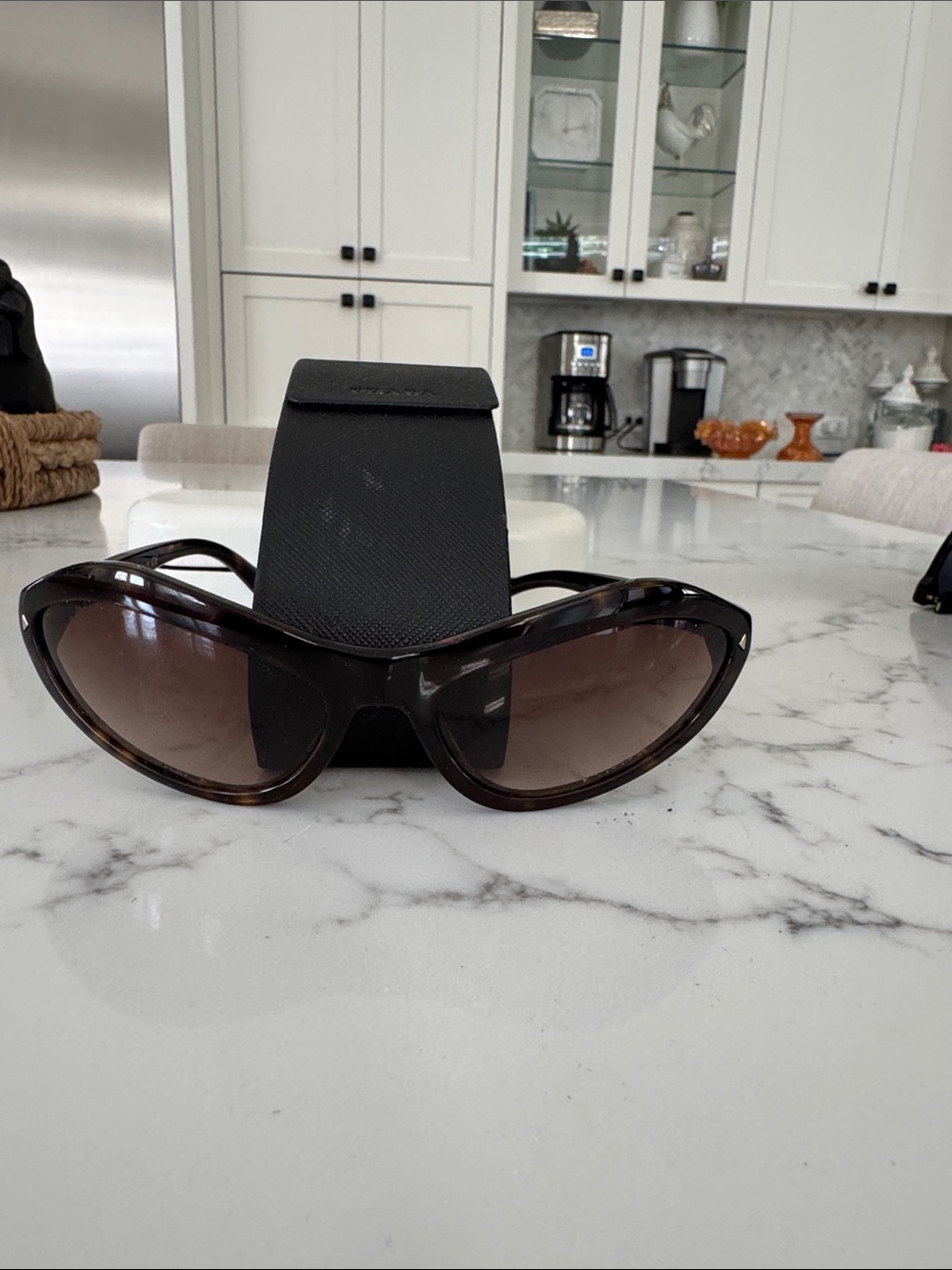 Prada Brown Tortoiseshell Cat-Eye Sunglasses with Gradient Lenses